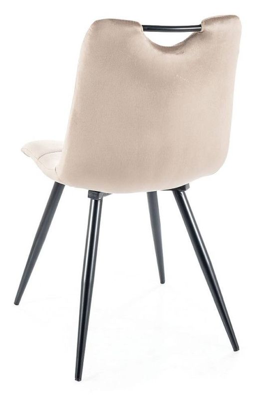 Moderná stolička s madlom, čierny mat-tmavo béžová bluvel 40