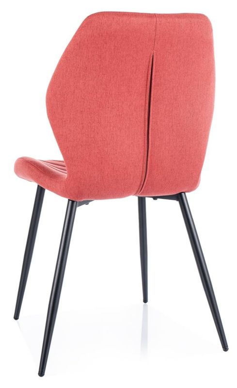 Vkusná jedálenská stolička v príjemnej látke, čierny mat-grejfrut 56