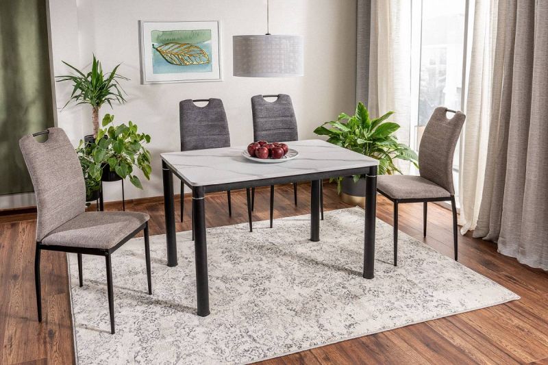 Jedálenská stolička s prešívanou opierkou, čierna-tmavo sivá 18