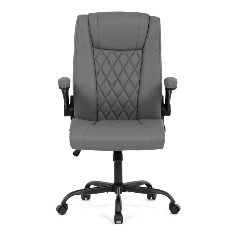 Pohodlná moderná kancelárska stolička, sivá ekokoža