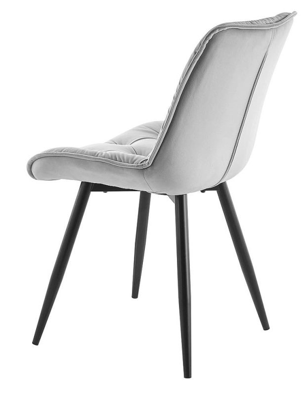 Štýlová jedálenská stolička, čierny mat-svetlo sivá bluvel 03