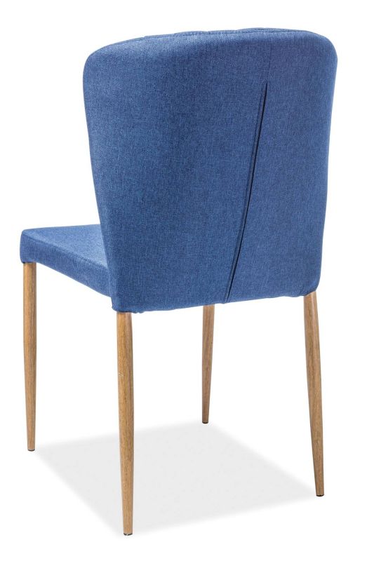 Stolička so zaobleným prešívaným operadlom, dub-granátová tap. 49