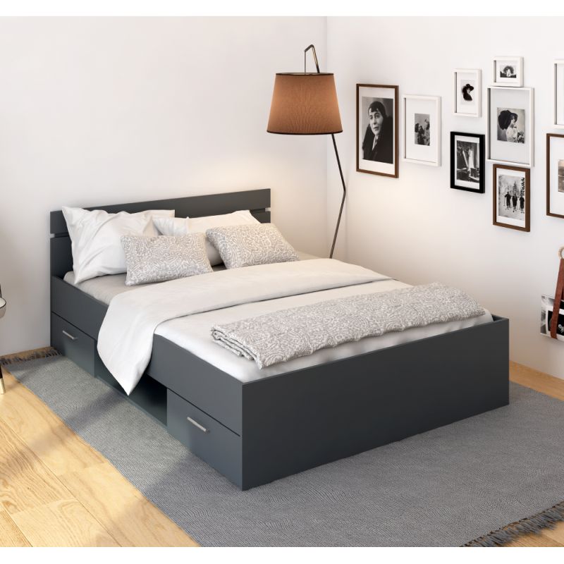 Elegantná posteľ s nádychom šarmu 140, grafit