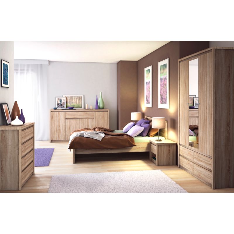 Komoda 1xdvierka so šuplíkom, Dub sonoma