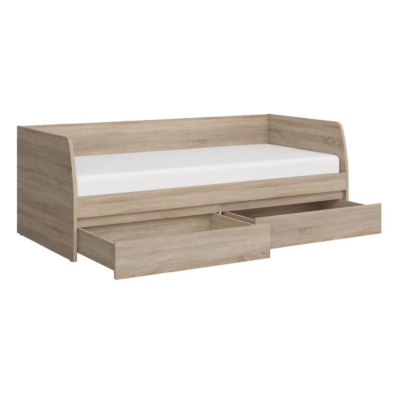 Posteľ 2S, 90x200, dub sonoma