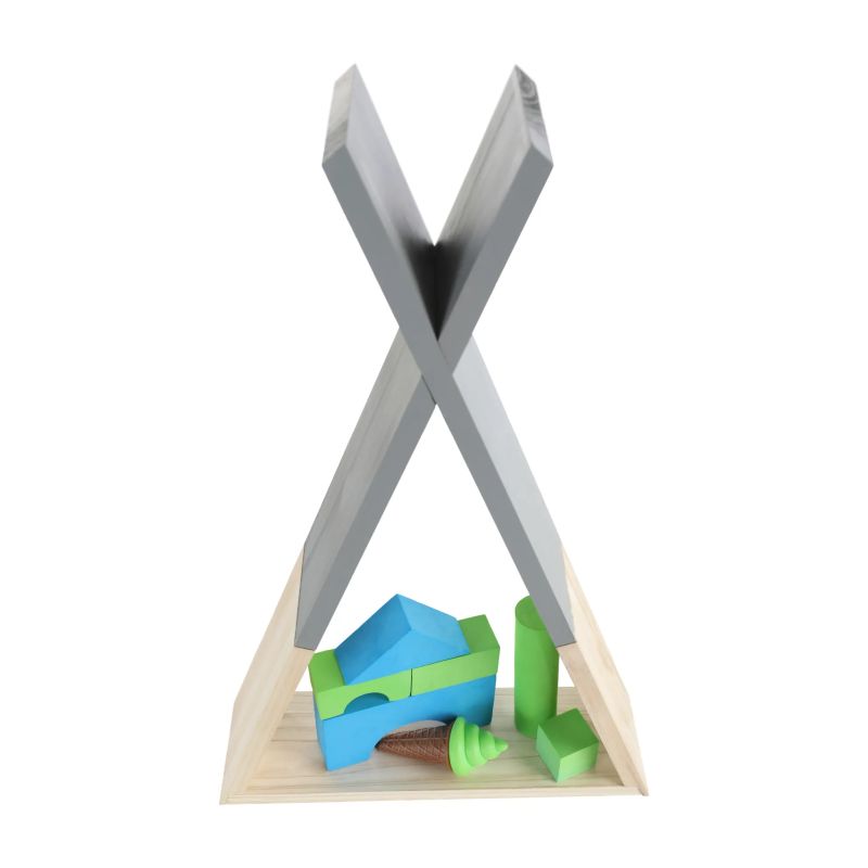 Detská polička, sivá-prírodná