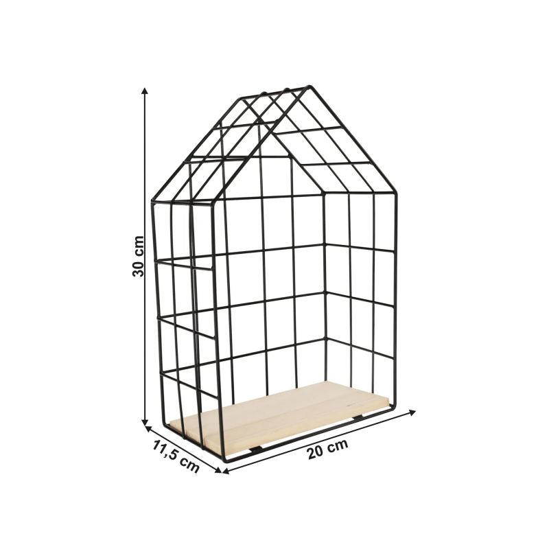 Set 3 poličiek, prírodná-čierna