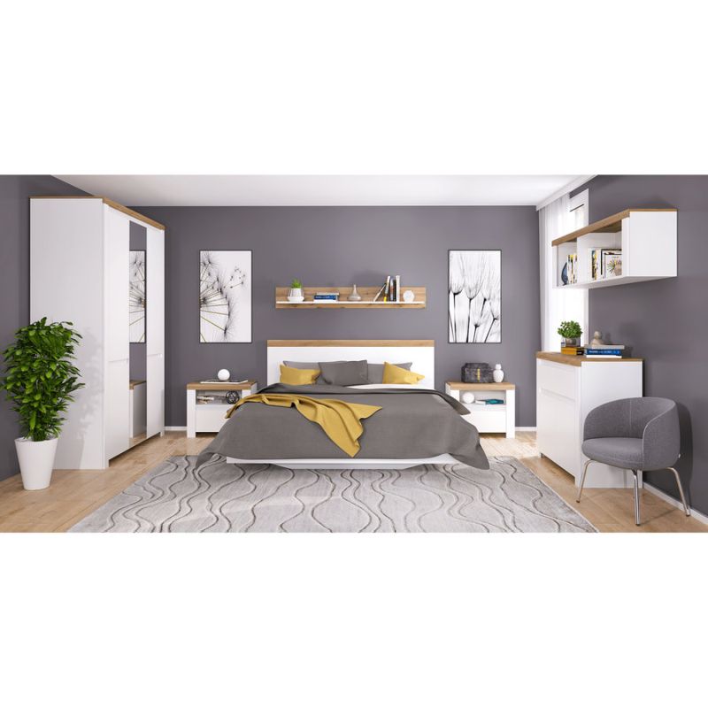 Polica 100, biela-dub wotan