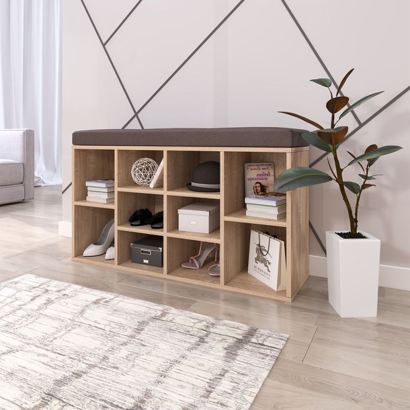 Botník s lavicou, dub sonoma