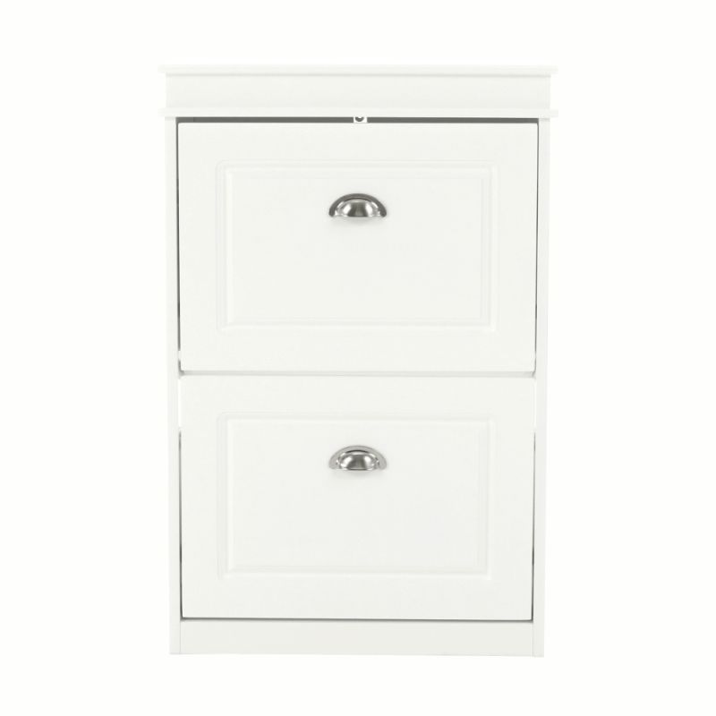 Botník s výklopnými šuplíkmi, 2-radový, biela