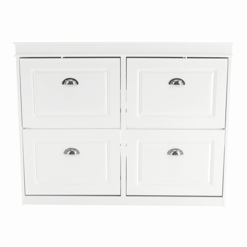 Botník so štyrmi výklopnými šuplíkmi, biela