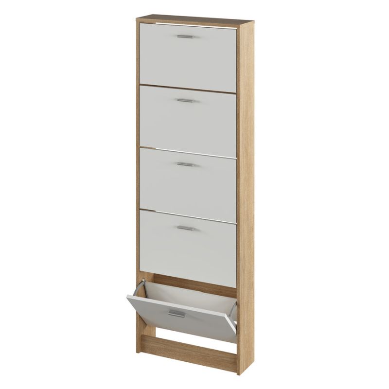 Botník 5-radový z laminovanej drevotriesky vo farbe dub sonoma-biela