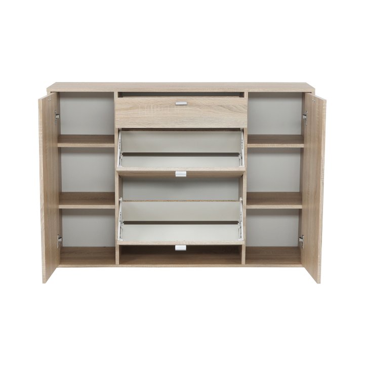 Botník 1x šuplík a 2x vyklápacie zásuvky, dub sonoma