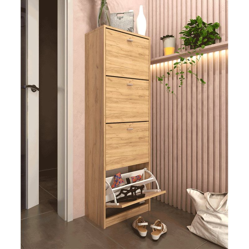 Štvorradový botník z DTD laminovanej, artisan