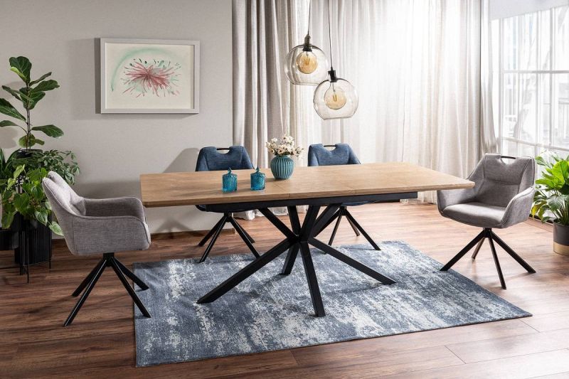 Luxusná jedálenská stolička, čierny mat-sivá 07