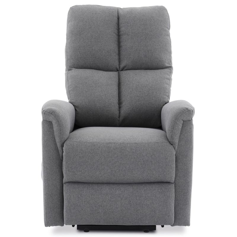 Relaxačné masážne kreslo s ohrevom, šedá látka