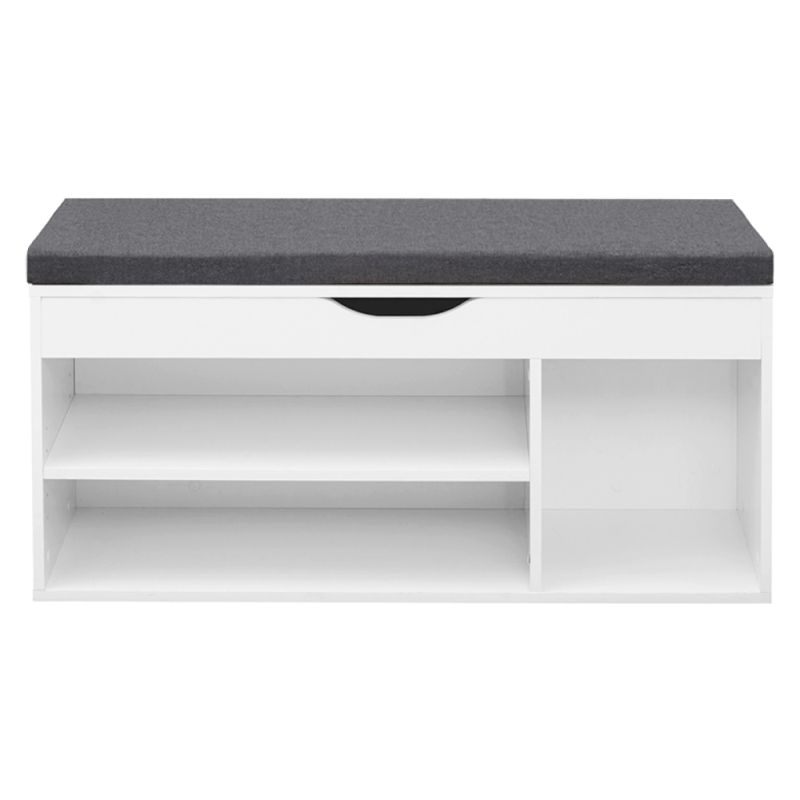 Botník s lavicou a zásuvkou, biela