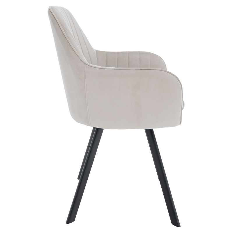 Štýlové dizajnové kreslo, béžovosivá Velvet látka