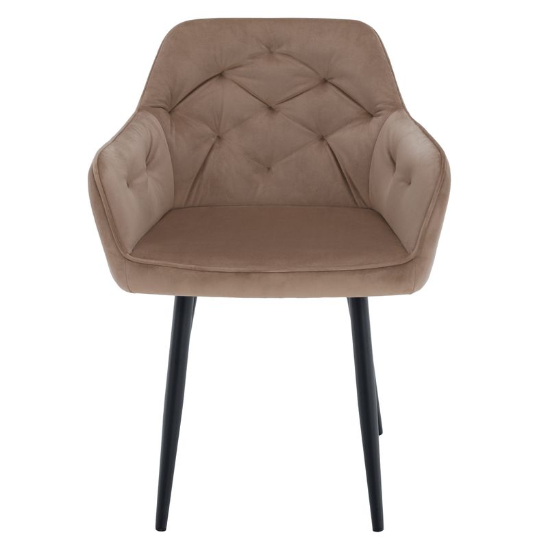 Dizajnové kreslo, svetlohnedá Velvet látka