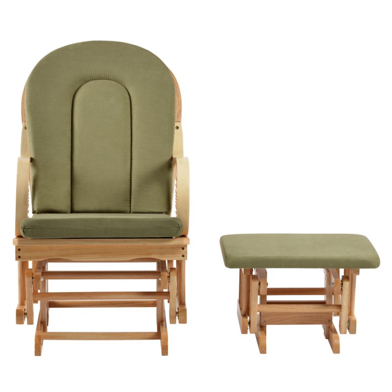 Hojdacie kreslo s podnožou, prírodná-zelená