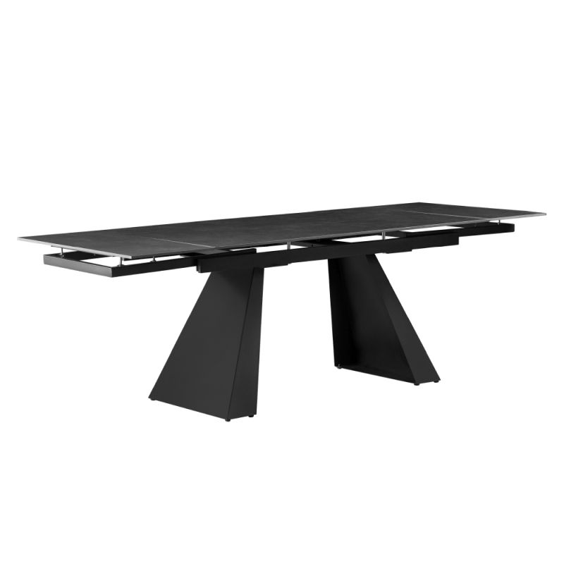 Jedálenský rozkladací stôl, grafit-čierna, 160-240 cm