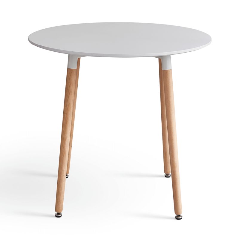 Jedálenský stôl okrúhly, biela-buk, 80