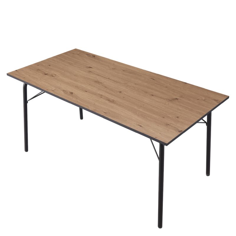 Jednoduchý a minimalistický jedálenský stôl, dub artisan-čierna, 160 cm