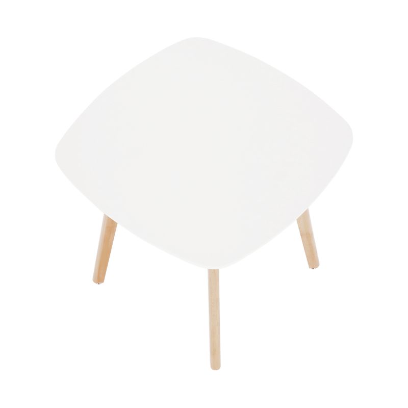 Jedálenský stôl, biela-prírodná, 80x80 cm