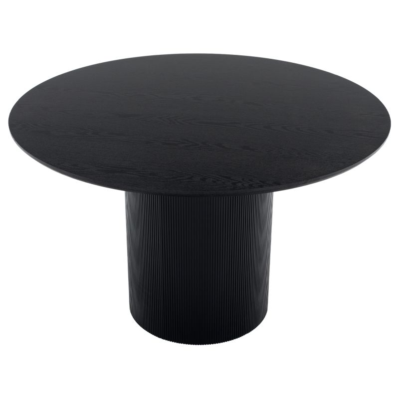 Jedálenský stôl, čierna MDF, priemer 120 cm