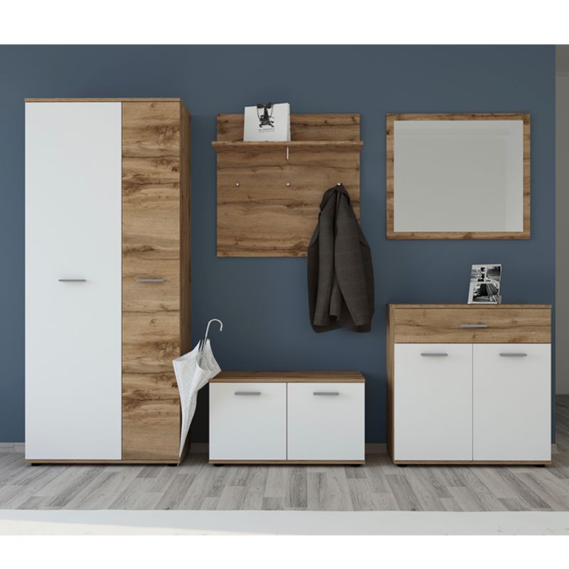 Kombinovaná komoda vo farebnom prevedení dub wotan s bielou