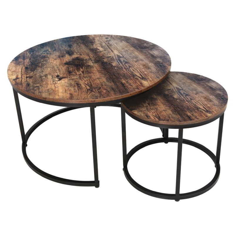 Minimalistický set 2 konferenčných stolíkov, orech-čierna