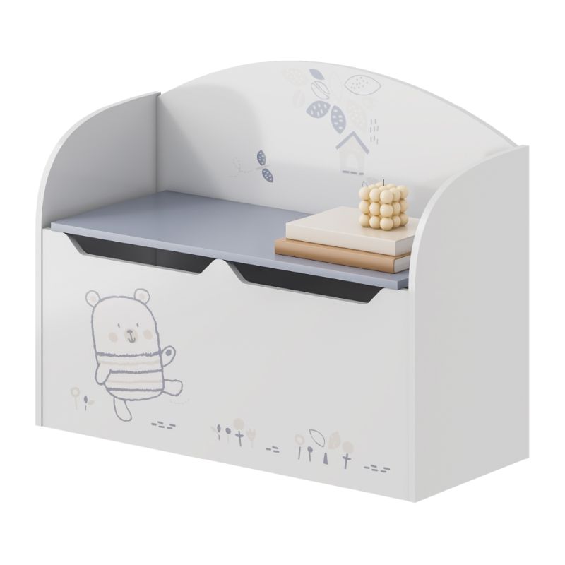 Truhlica na hračky s úložným priestorom, biela