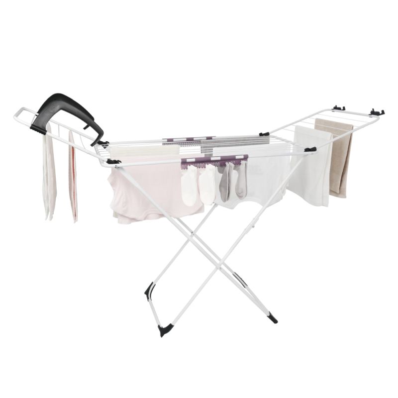 Sušiak na bielizeň, v bielom farebnom prevedení