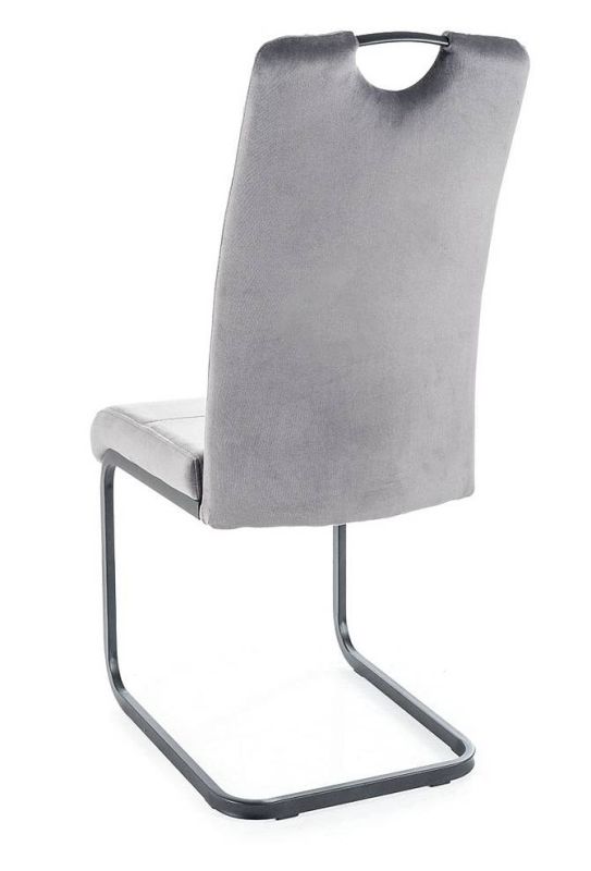 Štýlová moderná stolička, čierny mat-sivá bluvel 14