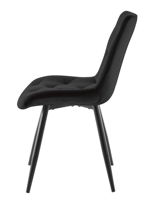 Stolička do jedálne, čierny mat-čierna bluvel 19