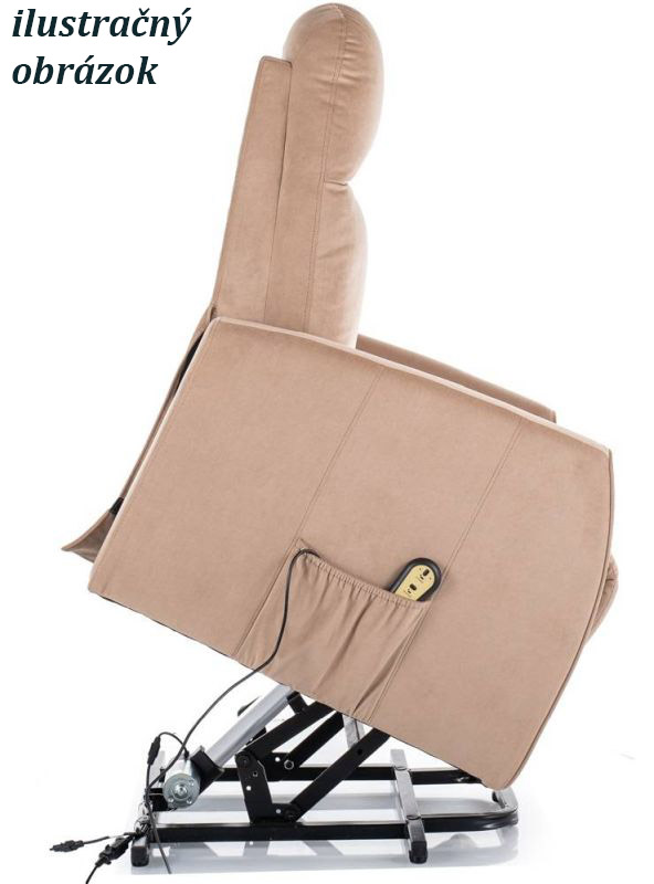 Elegantné polohovateľné kreslo, čierna bluvel 19, s elektrickým polohovaním