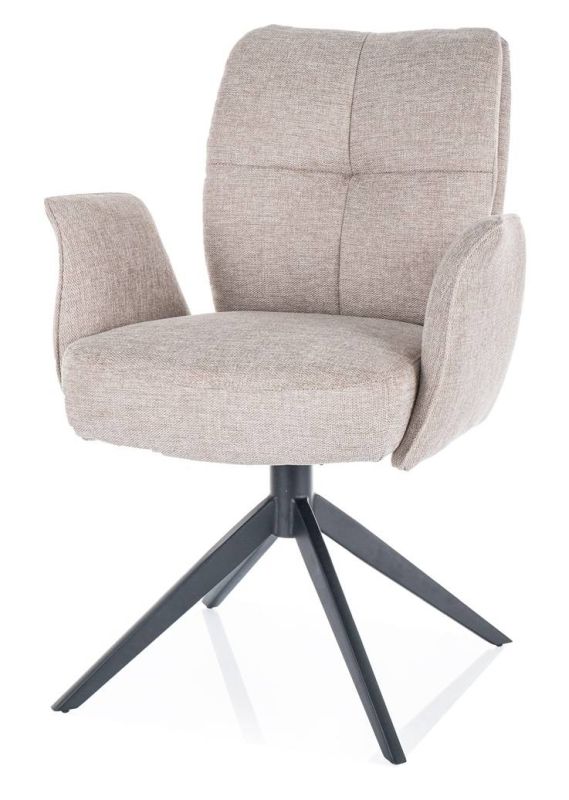 Jedálenská stolička s podrúčkami s elegantným vzhľadom, svetlo béžová 31