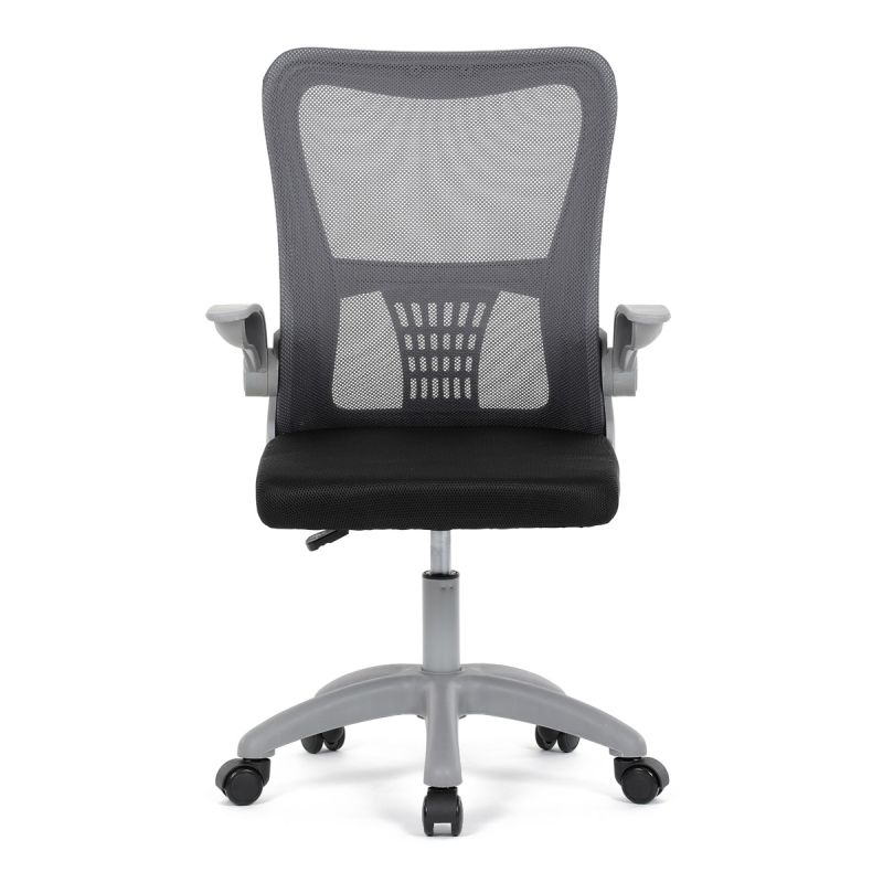 Kancelárska stolička, tmavo šedá sieťovina, šedý plast