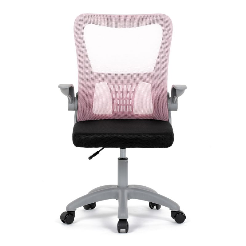 Kancelárska stolička, ružová sieťovina, šedý plast