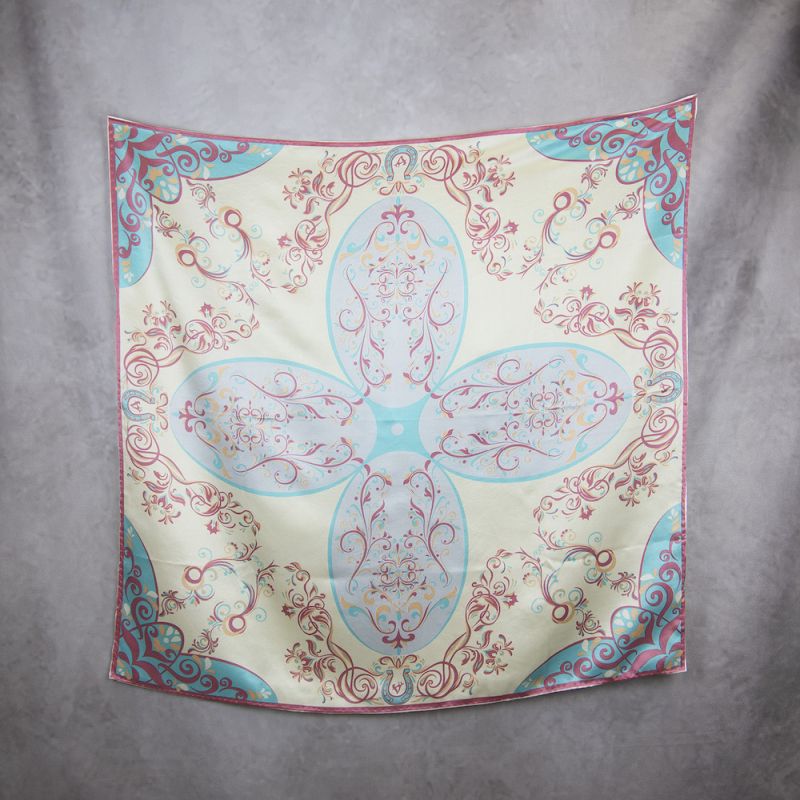 Hodvábna šatka ORNAMENT VZOR_7, 90 x 90cm, Vyrobená na Slovensku