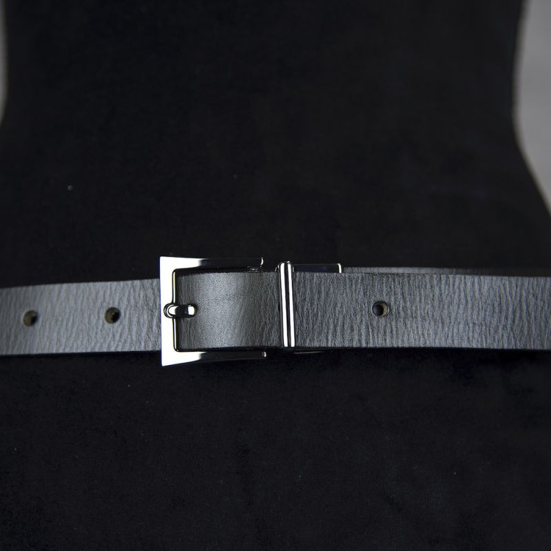 Kožený dámsky opasok LUXURY PEARL, šírka 2.5cm - Olivová