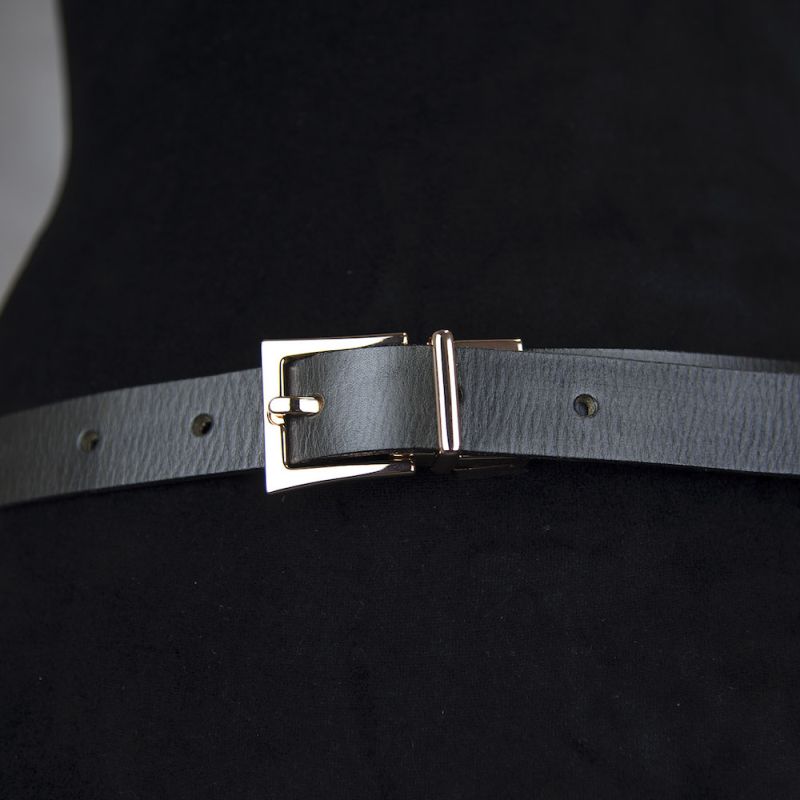 Kožený dámsky opasok LUXURY ROSE, šírka 2.5cm - Olivová