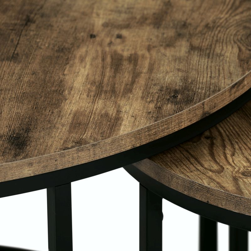 Set 2 ks stolíkov, MDF, dekor staré drevo