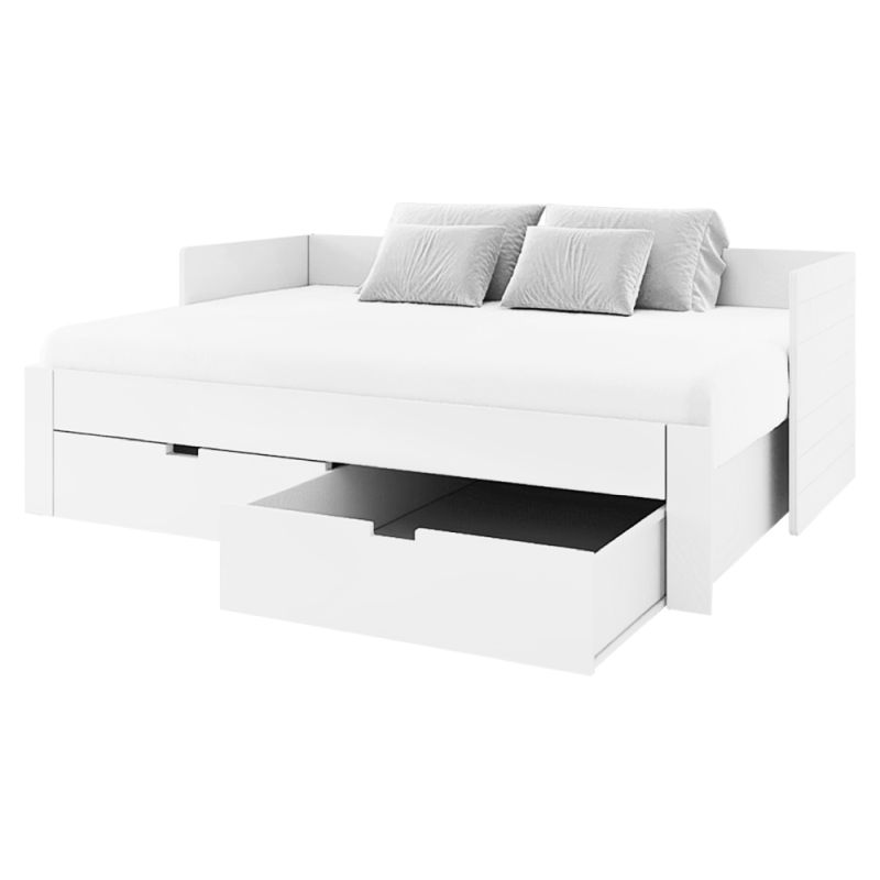 Rozkladacia posteľ s úložným priestorom, biela