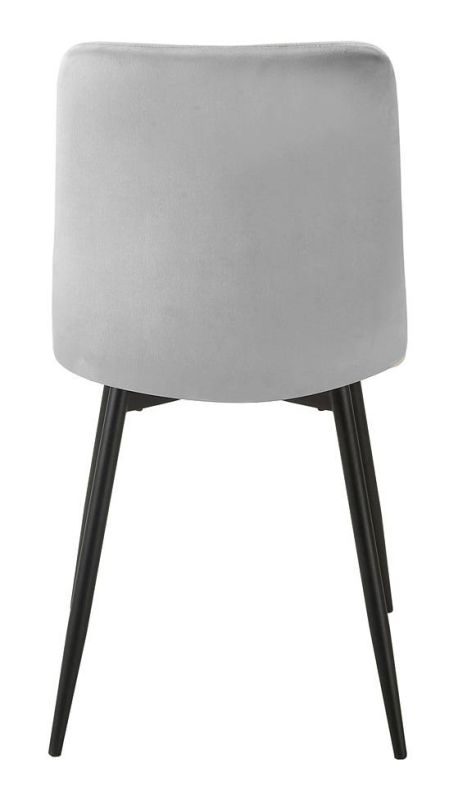 Štýlová jedálenská stolička s kovovými nohami, čierny mat/svetlo sivá bluvel 03