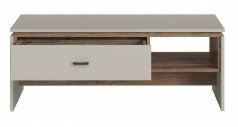 Luxusný nadčasový konferenčný stolík, sivá krémová/dub flagstaff tmavý