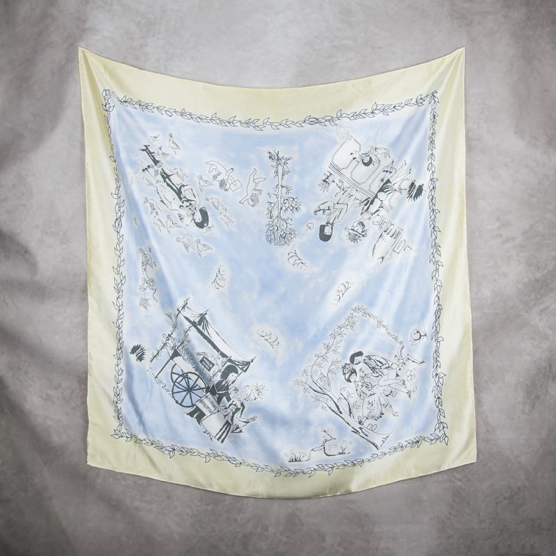 Ručne maľovaná hodvábna šatka MILENCI, 90 x 90cm, Vyrobené na Slovensku