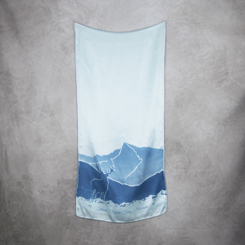 Hodvábny šál Vysoké Tatry - VYSOKÉ TATRY – KRIVÁŇ BLUE