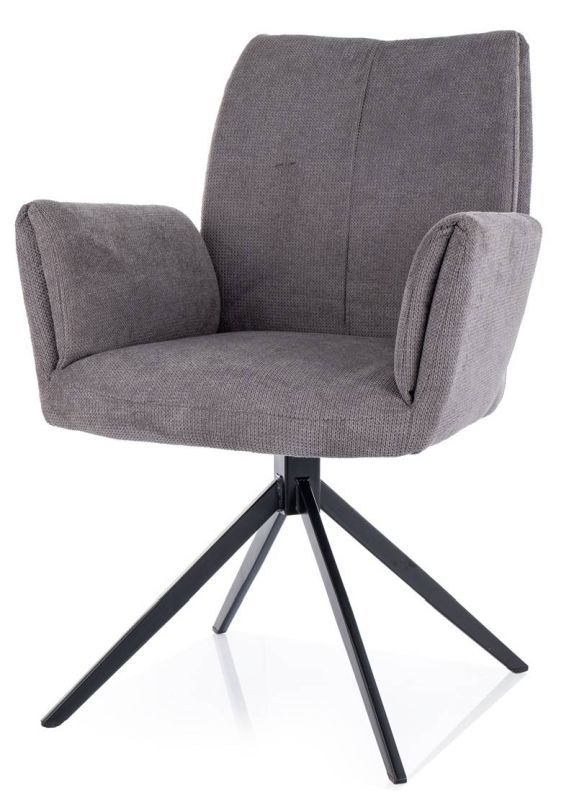 Moderná stolička s podrúčkami, čierna-sivá 11