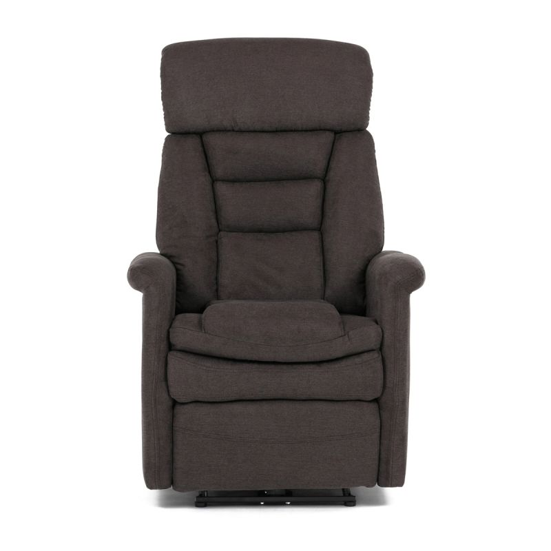 Relaxačné kreslo s elektrickým ovládaním, poťah hnedá látka